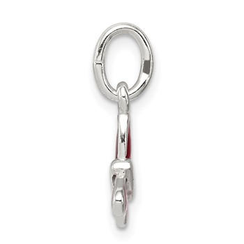 Sterling Silver Polished Enamel Butterfly Charm — alternate view