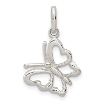 Sterling Silver Polished Butterfly Charm