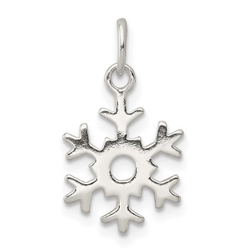 Sterling Silver Polished Snowflake Charm