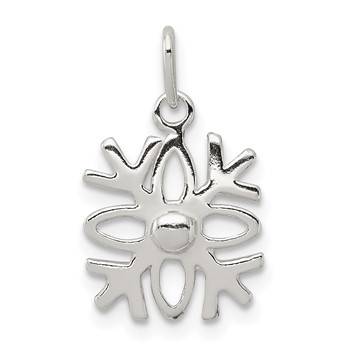 Sterling Silver Polished Snowflake Charm