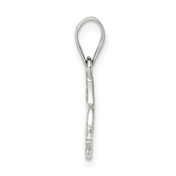 Sterling Silver Rhodium-plated Polished Bunny Pendant — alternate view