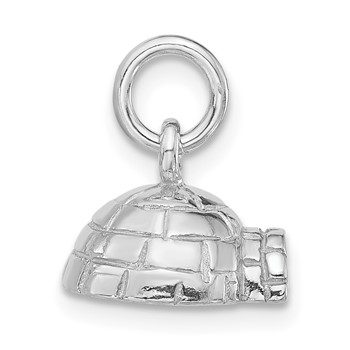 Sterling Silver 3-D Polished Igloo Pendant — alternate view