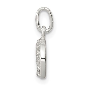 Sterling Silver Polished Horseshoe CZ Charm — alternate view