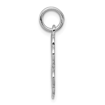 Sterling Silver Rhodium-plated Polished/Textured 4 Leaf Clover Pendant — alternate view