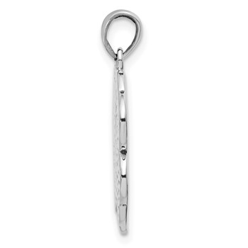 Sterling Silver Antiqued Good Luck Icon Clover Pendant — alternate view