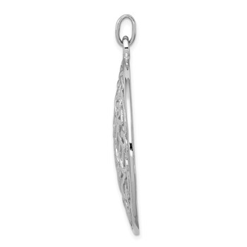 Sterling Silver Rhodium-plated Polished Celtic Pendant — alternate view