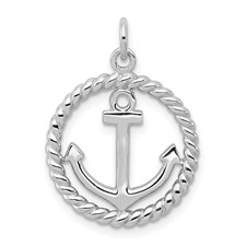 Image of Sterling Silver Rhodium-plated Anchor Pendant