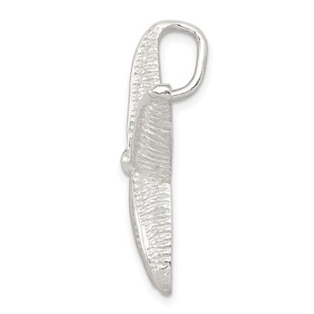 Sterling Silver Polished & Textured Starfish Chain Slide Pendant — alternate view