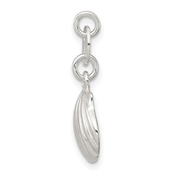Sterling Silver Polished & Satin Seashell Charm — alternate view