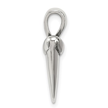 Sterling Silver Antiqued Polished Shark Tooth Pendant — alternate view