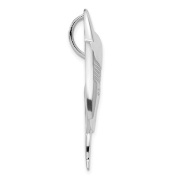 Sterling Silver Polished & Textured Shark Chain Slide Pendant — alternate view