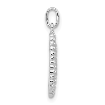 Sterling Silver Polished Black & Clear CZ Seahorse Pendant — alternate view