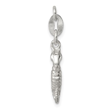 Sterling Silver Polished and Textured Seahorse Charm — alternate view