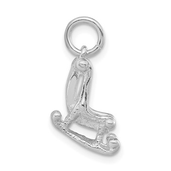 Sterling Silver 3-D Polished Rocking Chair Pendant — alternate view