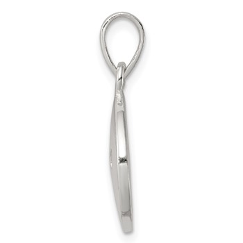 Sterling Silver Polished Paw Print Pendant — alternate view