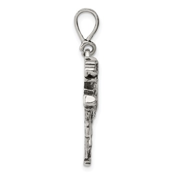 Sterling Silver Antiqued & Textured Leopard on Branch Pendant — alternate view