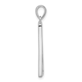 Sterling Silver Polished Rectangle Flower Pendant — alternate view