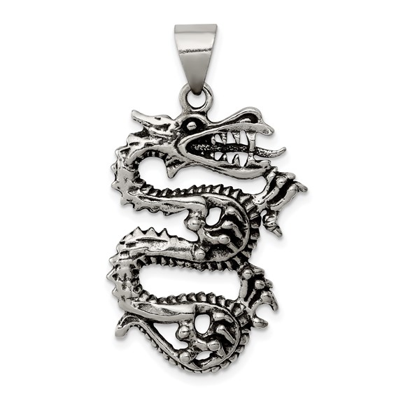 Sterling Silver Dragon Swiss Army Knife Pendant