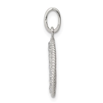 Sterling Silver Rhodium-plated Polished CZ Anchor Pendant — alternate view