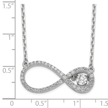 Sterling Silver Polished Vibrant CZ Infinity Necklace — alternate view
