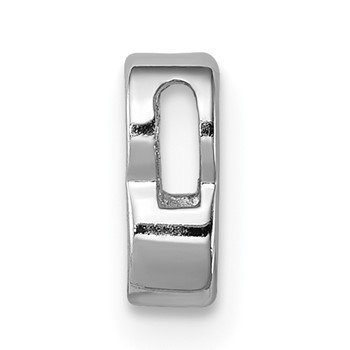 Sterling SilverRhodium-plated CZ Letter B Initial Slide Charm — alternate view