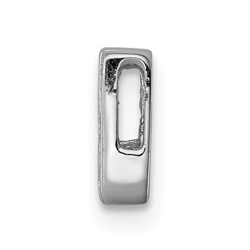 Sterling Silver Rhodium-plated CZ Letter H Initial Slide Charm — alternate view