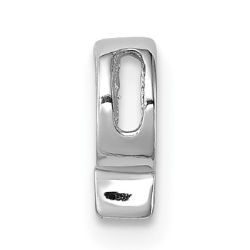 Sterling Silver Rhodium-plated CZ Letter P Initial Slide Charm — alternate view