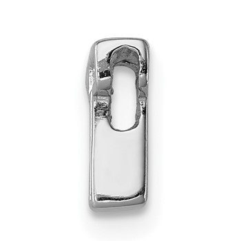 Sterling Silver Rhodium-plated CZ Letter T Initial Slide Charm — alternate view