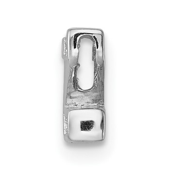 Sterling Silver Rhodium-plated CZ Letter Z Initial Slide Charm — alternate view