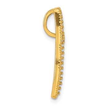 Sterling Silver Gold-tone Polished CZ Cross Slide — alternate view