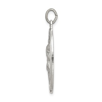 Sterling Silver Satin/Polished/D/C Enamel St Christopher Medal — alternate view