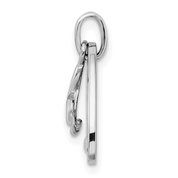 Sterling Silver RH-plated Crystal Antique Guitar Pendant — alternate view