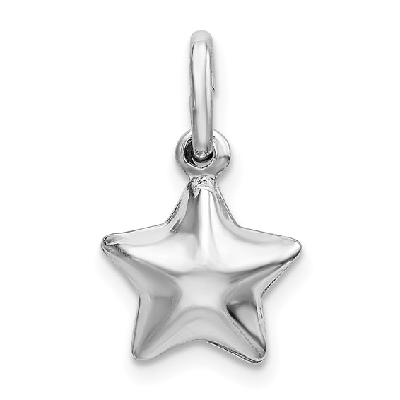Star Charm Puffed Polished Sterling Silver Star Charm Puffed Polished Sterling Silver