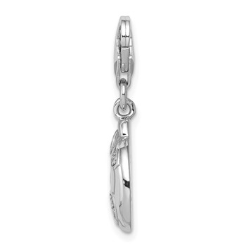 Sterling Silber Rhodium-plated CZ Ladybug with Lobster Clasp Charm — alternate view
