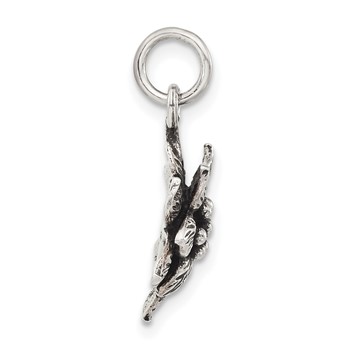 Sterling Silver Antiqued Flower Pendant — alternate view