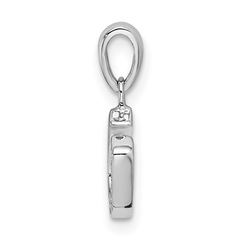 Sterling Silver Rhodium-plated CZ Horseshoe Pendant — alternate view