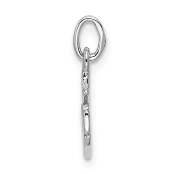 Sterling Silver Rhodium-plated Polished Anchor Charm — alternate view