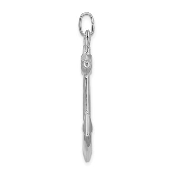Sterling Silver Rhodium Plated Polished Anchor Charm — alternate view