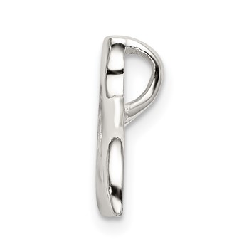 Sterling Silver Polished Filigree Whale Tail Chain Slide — alternate view