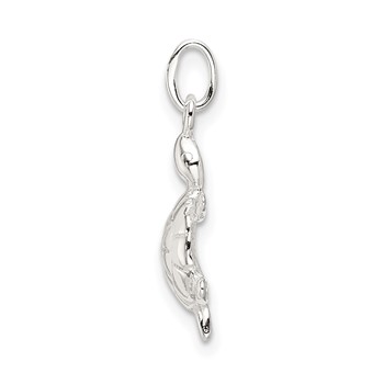 Sterling Silver Polished Turtle Charm — alternate view
