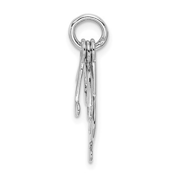 Sterling Silver Rhod-plated Polished Music Notes Charm — alternate view