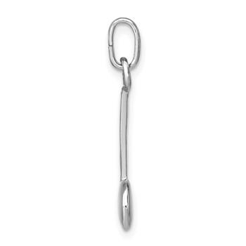 Sterling Silver Rhodium Plated Polished Music Note Charm — alternate view