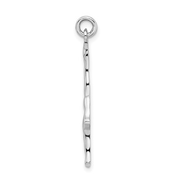 Sterling Silver Rhodium-plated Polished Gymnast Pendant — alternate view