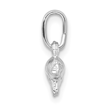 Sterling Silver Rhodium Plated Polished Elephant Charm — alternate view