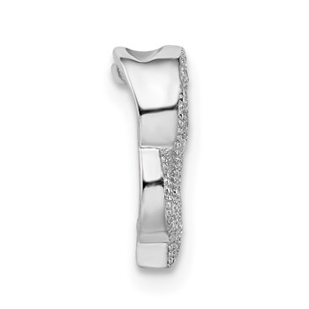 Sterling Silver Rhodium-plated CZ Elephant Slide Pendant — alternate view