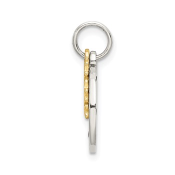 Sterling Silver Gold-tone Enamel CZ Christmas Pendant — alternate view