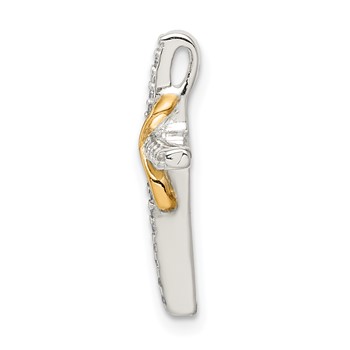 Sterling Silver & Gold-tone CZ Cross Chain Slide — alternate view