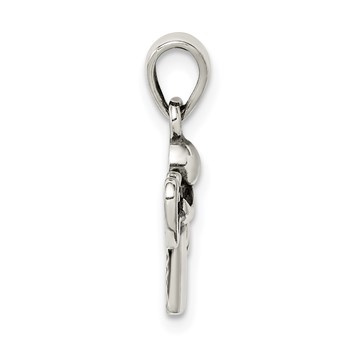 Sterling Silver Antiqued Angel with Heart Pendant — alternate view