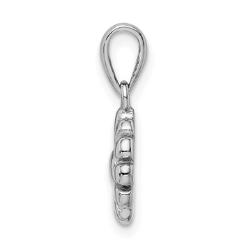 Sterling Silver Rhodium Plated Flower Pendant — alternate view