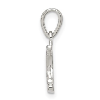 Sterling Silver CZ Star & Crescent Moon Pendant — alternate view